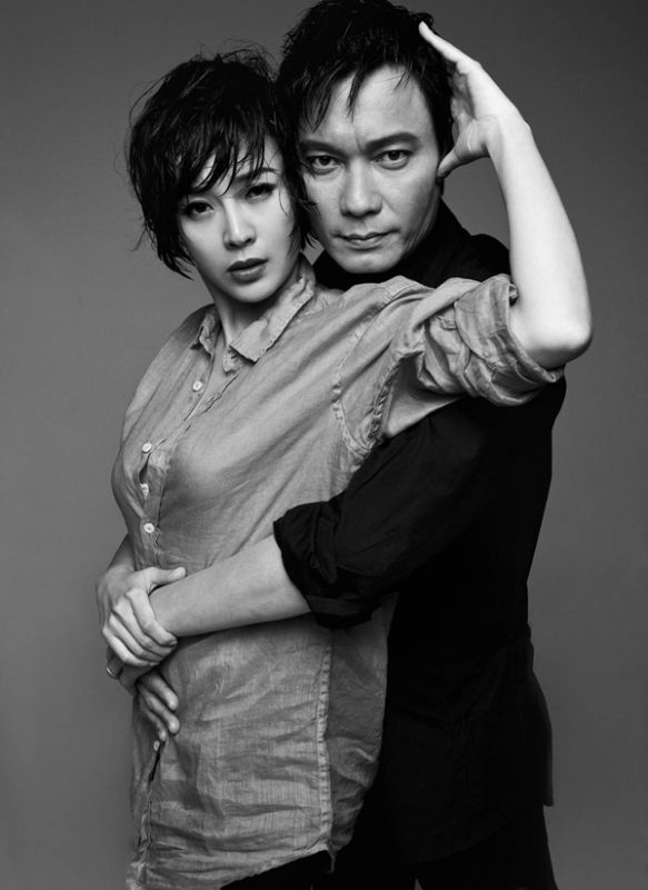 罗嘉良与妻子苏岩黑白写真