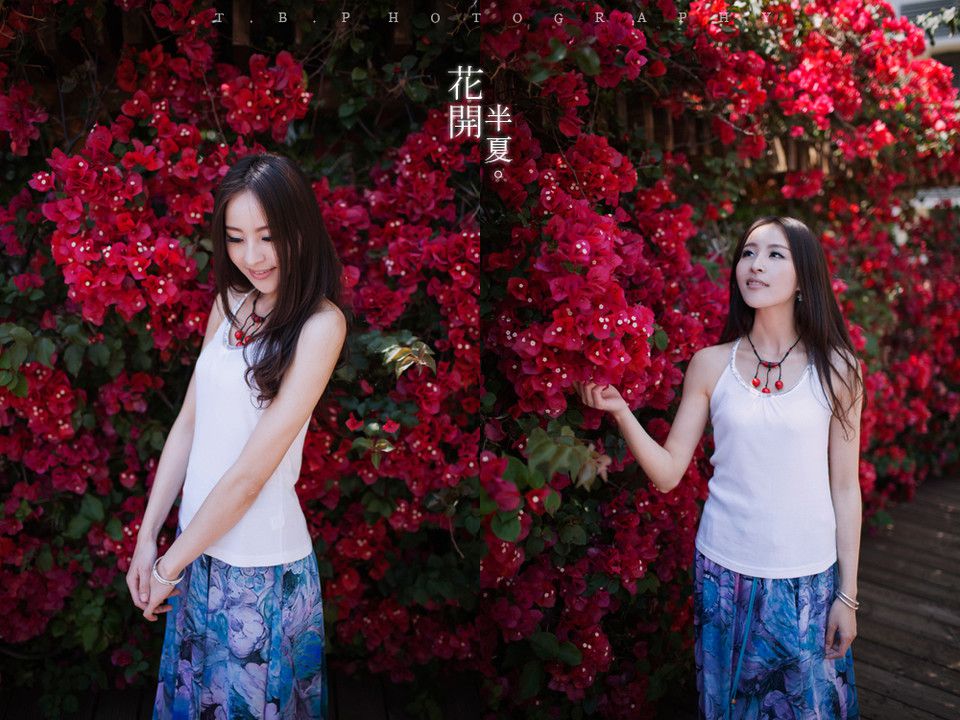 美女校花小清新户外写真