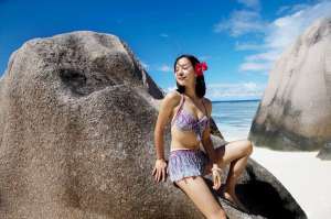 江一燕户外素颜美女写真照