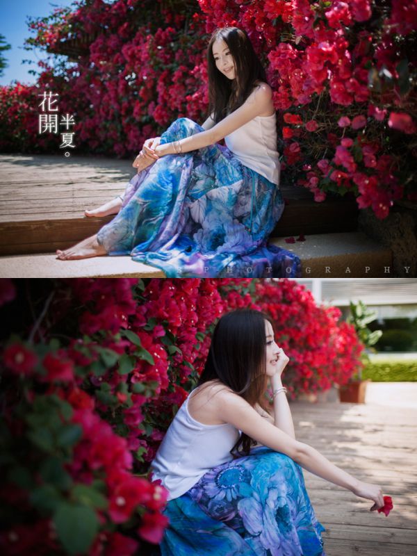 美女校花小清新户外写真