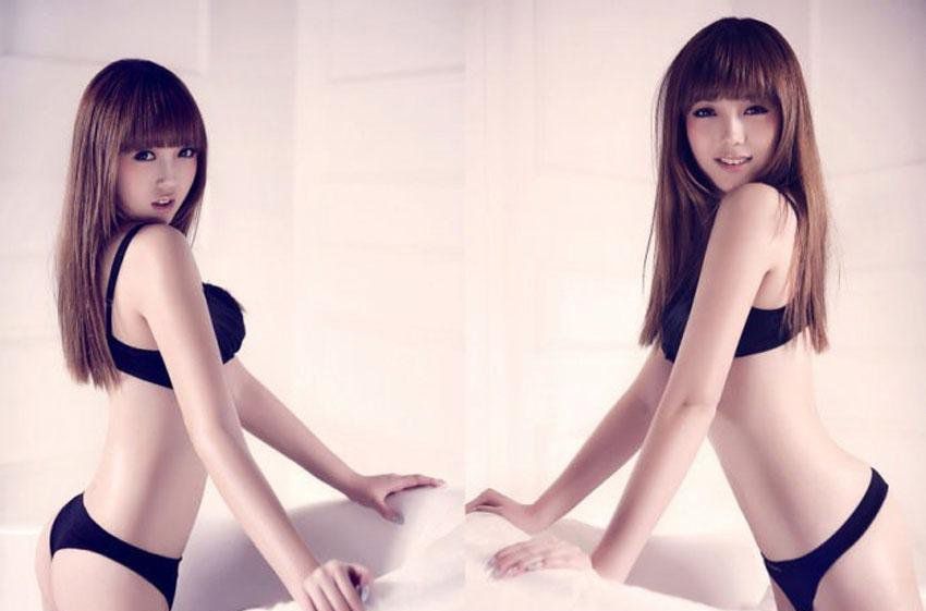 性感萌妹子黑色内衣私房诱惑写真