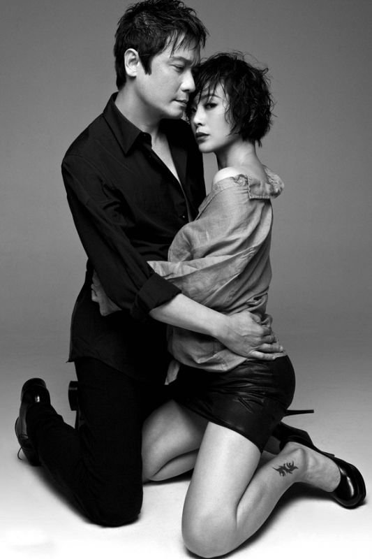 罗嘉良与妻子苏岩黑白写真