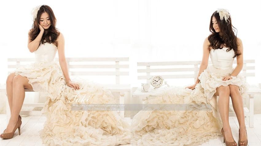 萌妹子纯白婚纱唯美写真