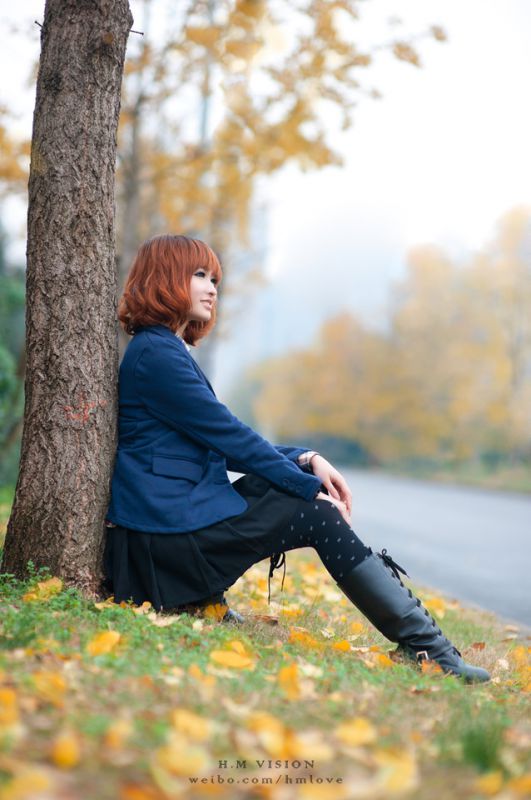 甜美学生制服小清新户外写真