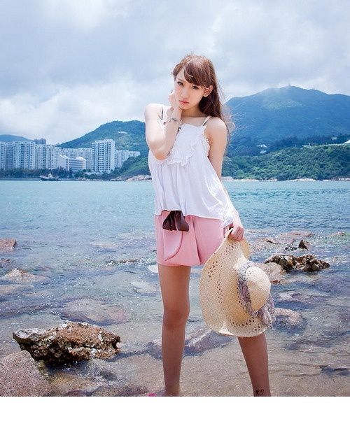 小清新嫩模谢芷蕙沙滩写真