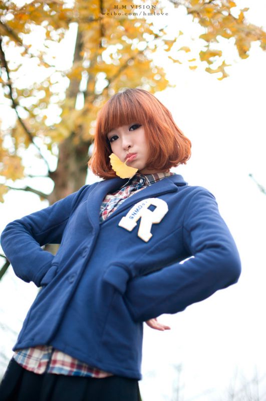甜美学生制服小清新户外写真