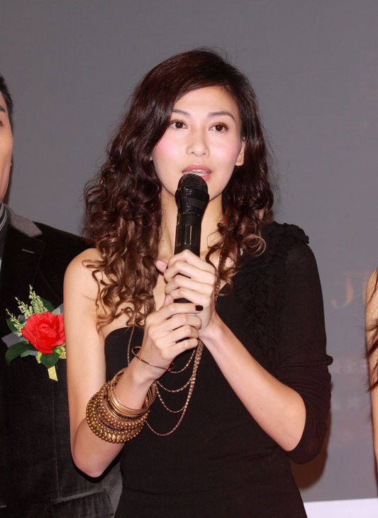 李彩桦黑色透视装活动照