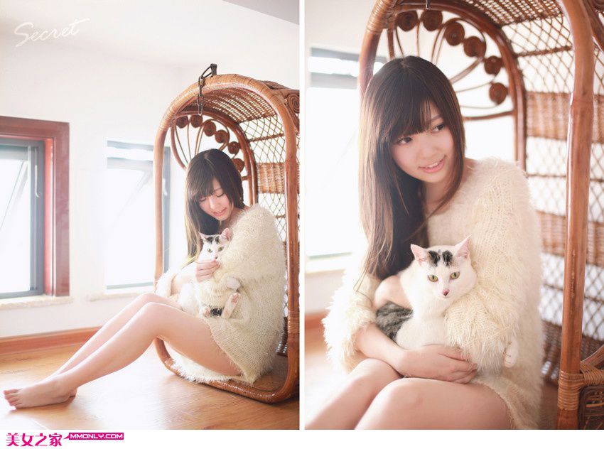 清纯萌妹子和猫的故事