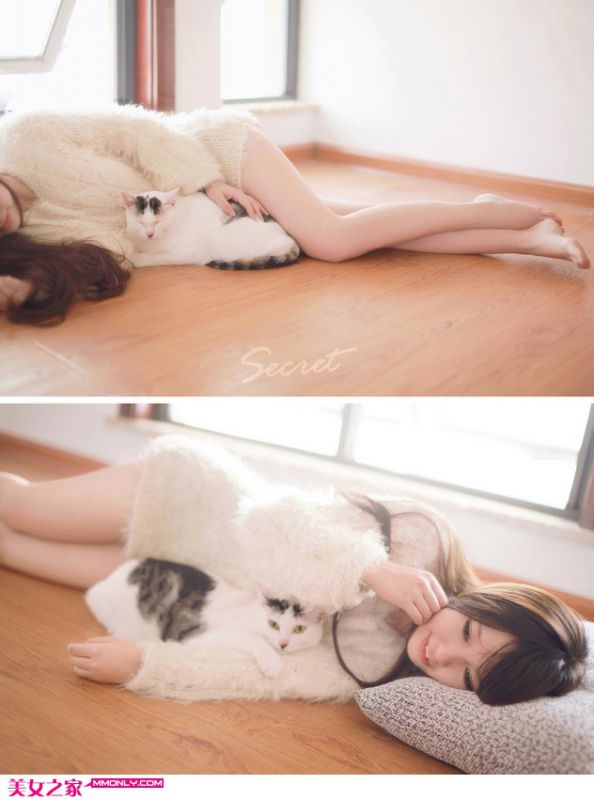 清纯萌妹子和猫的故事