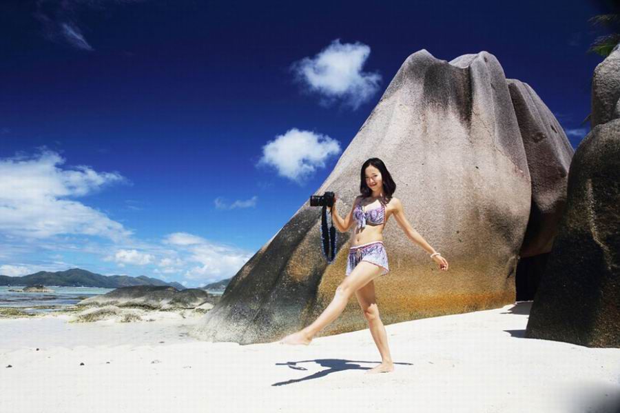 江一燕户外素颜美女写真照