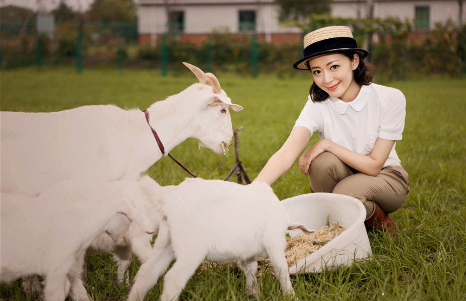 许榕怀抱小羊甜美写真合集