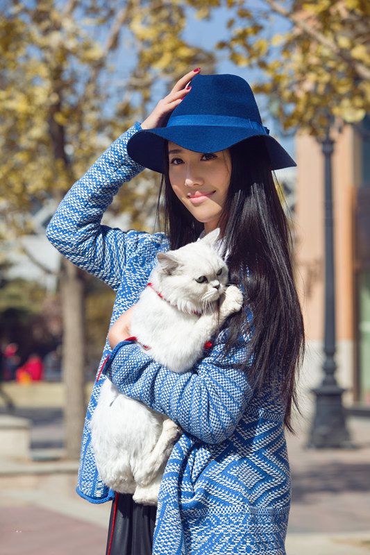 崔宝月春日街头清新高清写真