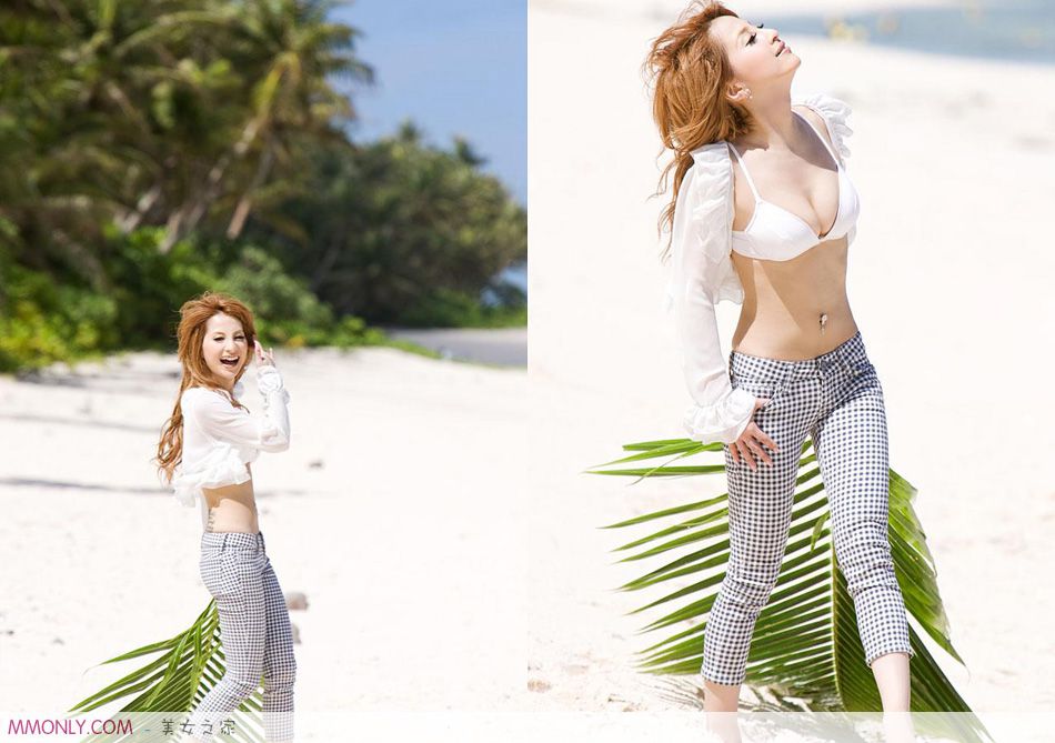 妩媚日本美女沙滩迷人写真