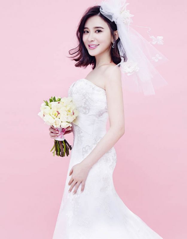 熊乃瑾纯白婚纱唯美写真