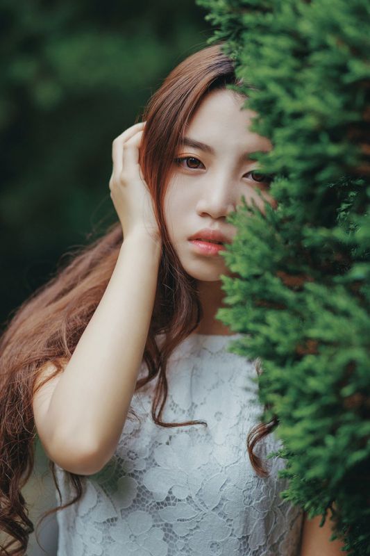 森系小清新美女户外蕾丝短裙写真集