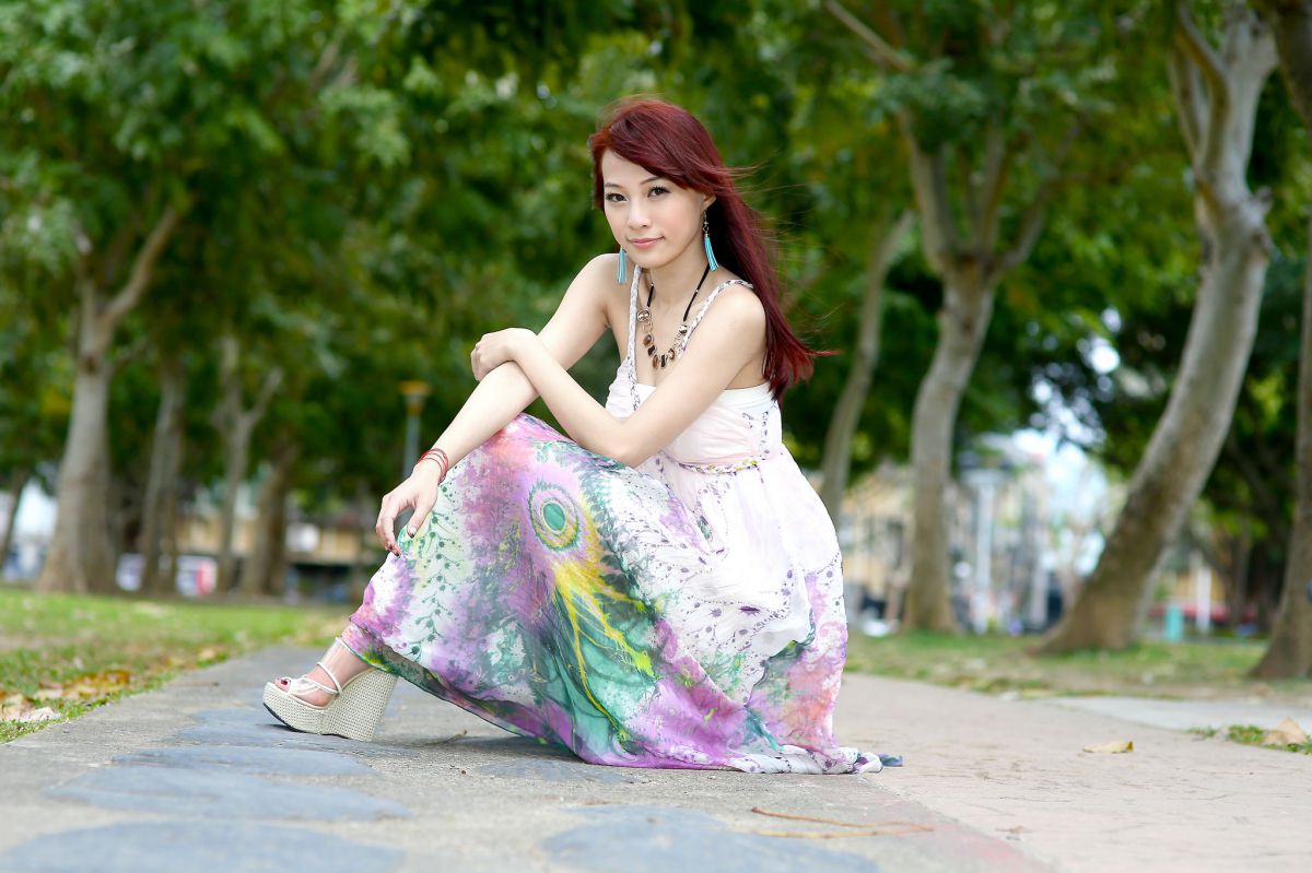 台湾女孩Jessica户外写真展甜美笑容