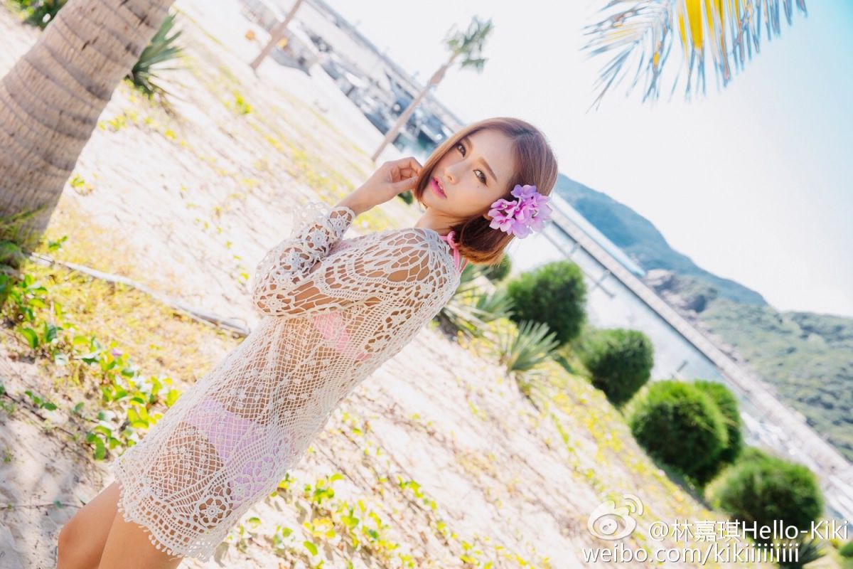 短发俏皮女生林嘉琪Kiki海边唯美动人写真