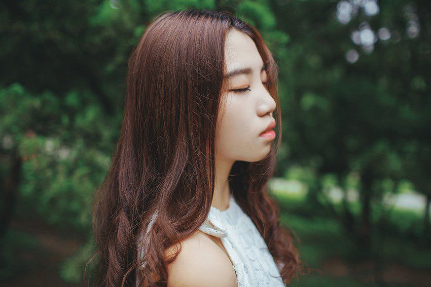 森系小清新美女户外蕾丝短裙写真集