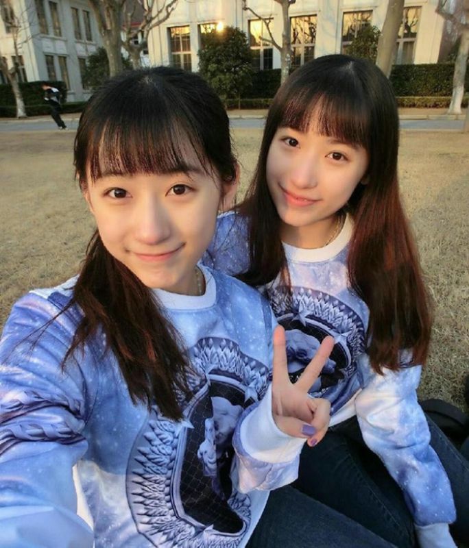 复旦双胞胎清纯校花萌翻众人美女图片