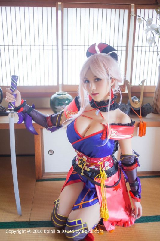 夏美酱图片BoLoli波萝社新刊宫本武藏一破cos写真套图