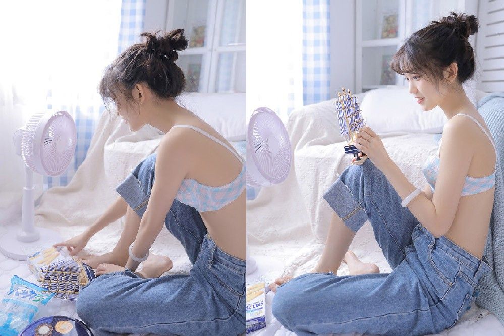 清纯美女模特氧气私房丰腴酥胸养眼内衣写真
