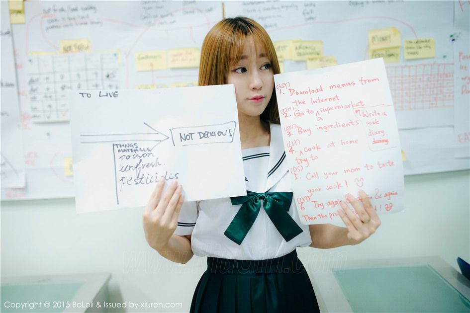 学生装美女王语纯室内清纯唯美写真照