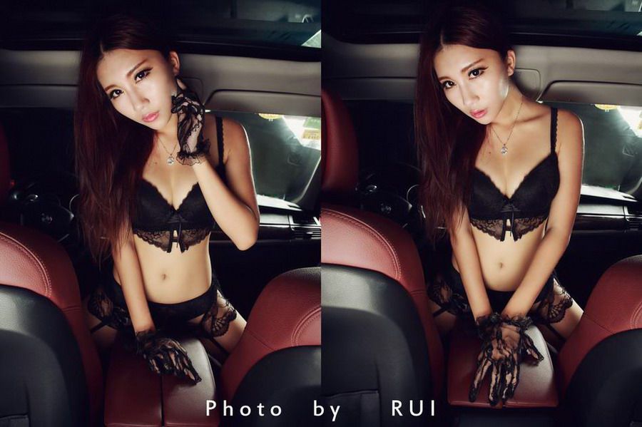 性感车模长腿黑丝诱惑写真