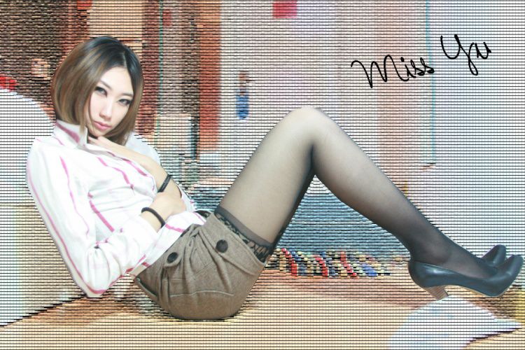 少女性感长腿黑色写真