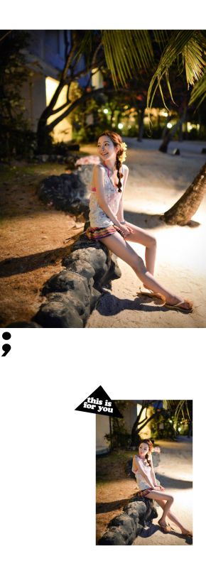韩国泳装少女海边大秀迷人乳沟