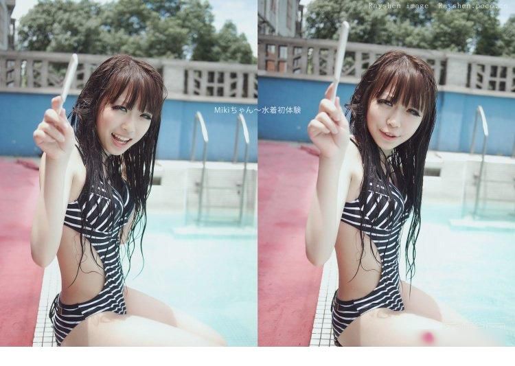 甜美女生比基尼诱惑大秀骨感身材