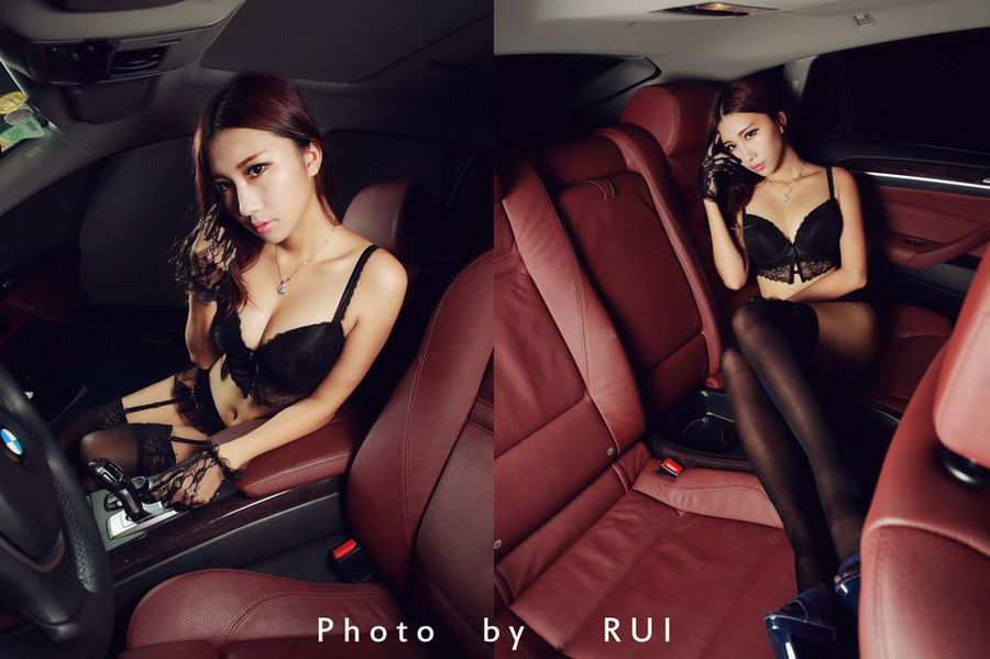 性感车模长腿黑丝诱惑写真