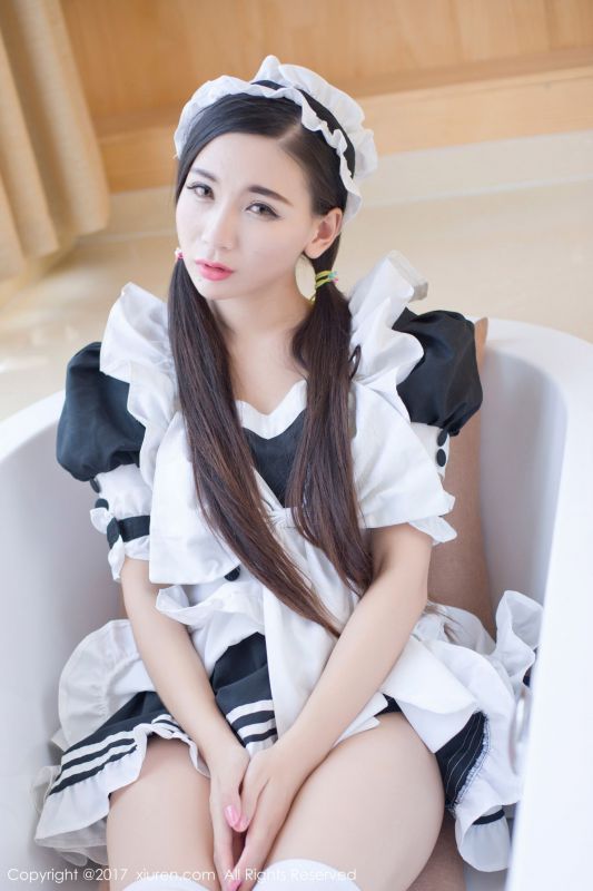 赵颖 - 日系女仆装和白色连体死库水 写真套图