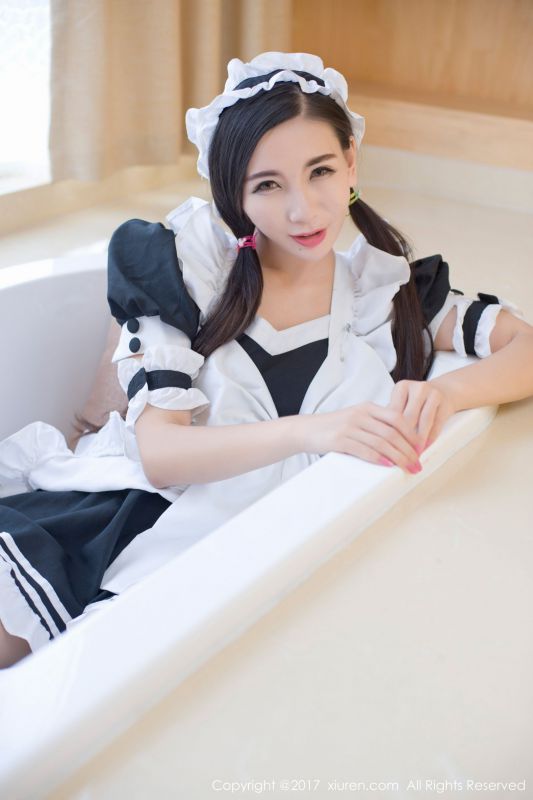 赵颖 - 日系女仆装和白色连体死库水 写真套图