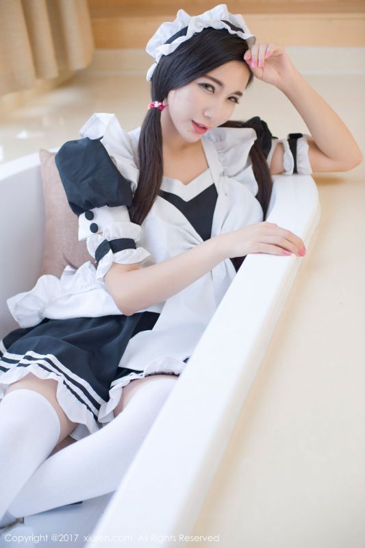 赵颖 - 日系女仆装和白色连体死库水 写真套图
