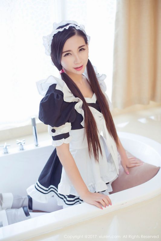 赵颖 - 日系女仆装和白色连体死库水 写真套图