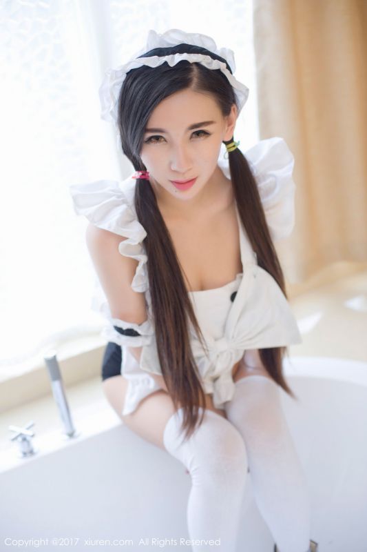 赵颖 - 日系女仆装和白色连体死库水 写真套图