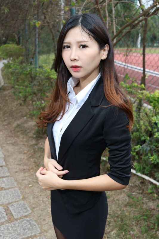 Zooey - 中文大學黑絲美腿 写真套图