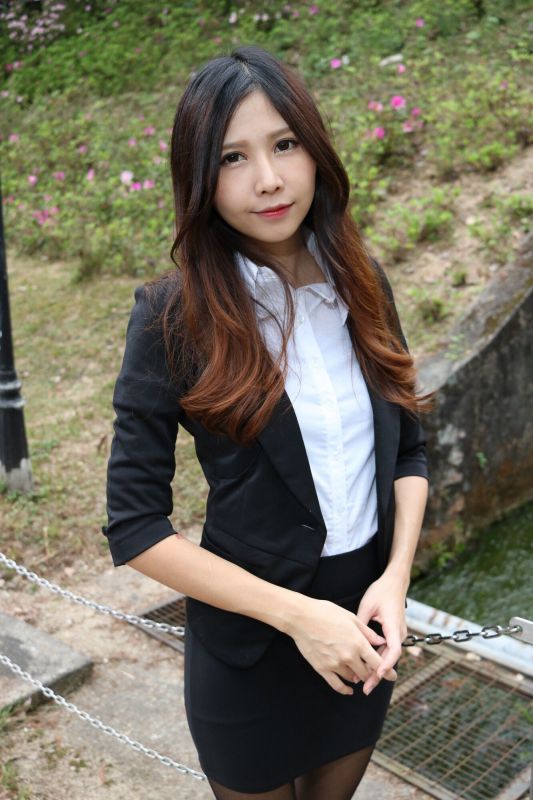 Zooey - 中文大學黑絲美腿 写真套图