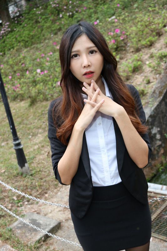 Zooey - 中文大學黑絲美腿 写真套图