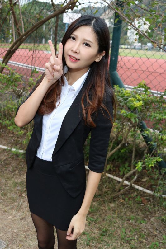 Zooey - 中文大學黑絲美腿 写真套图