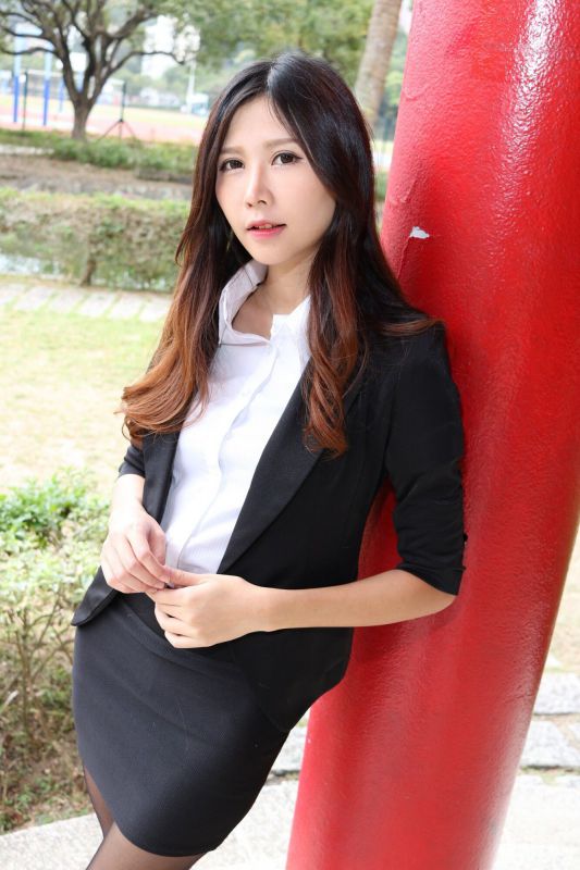 Zooey - 中文大學黑絲美腿 写真套图