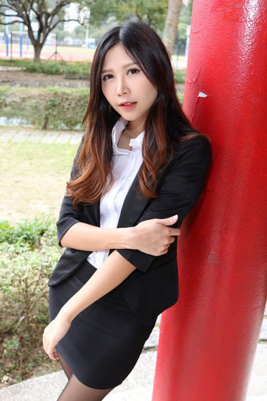 Zooey - 中文大學黑絲美腿 写真套图