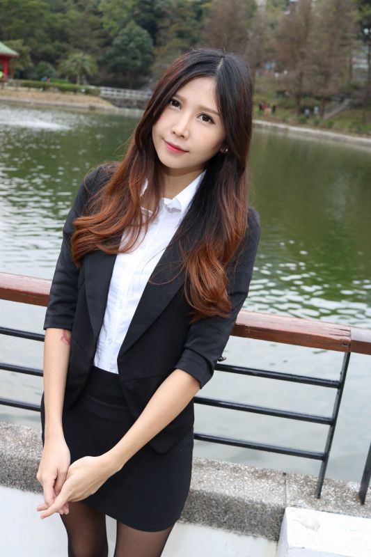 Zooey - 中文大學黑絲美腿 写真套图