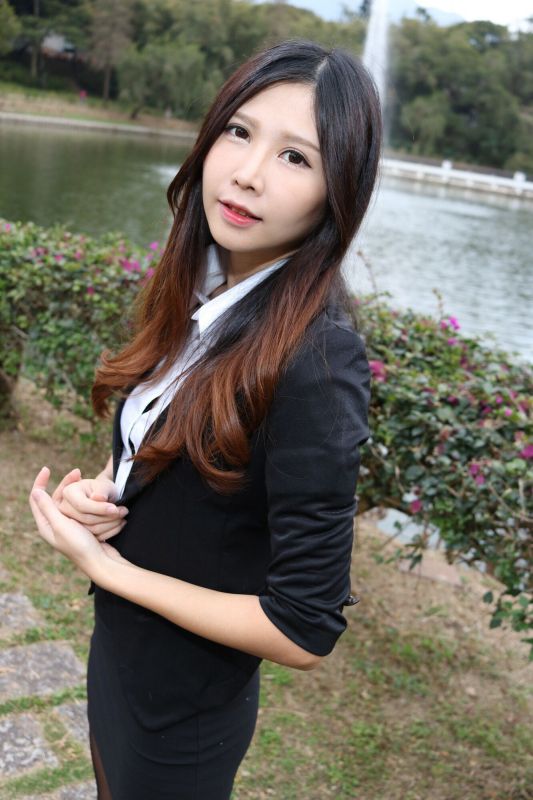 Zooey - 中文大學黑絲美腿 写真套图