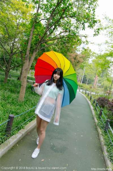清纯素颜学妹球球透明雨衣照