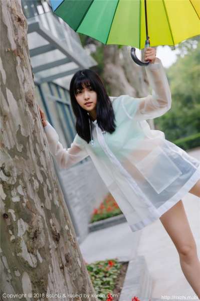 清纯素颜学妹球球透明雨衣照