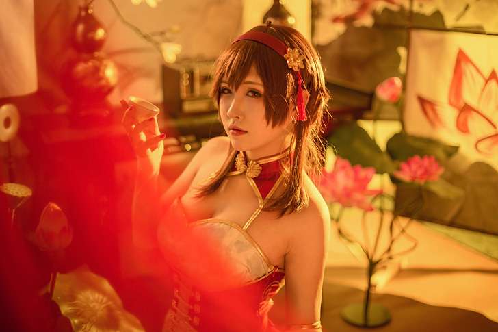 动漫萌娘乐正绫cosplay秀巨乳私房照