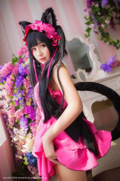 二次元少女Joean-夜夜_色气满满时崎狂三猫咪Cosplay图