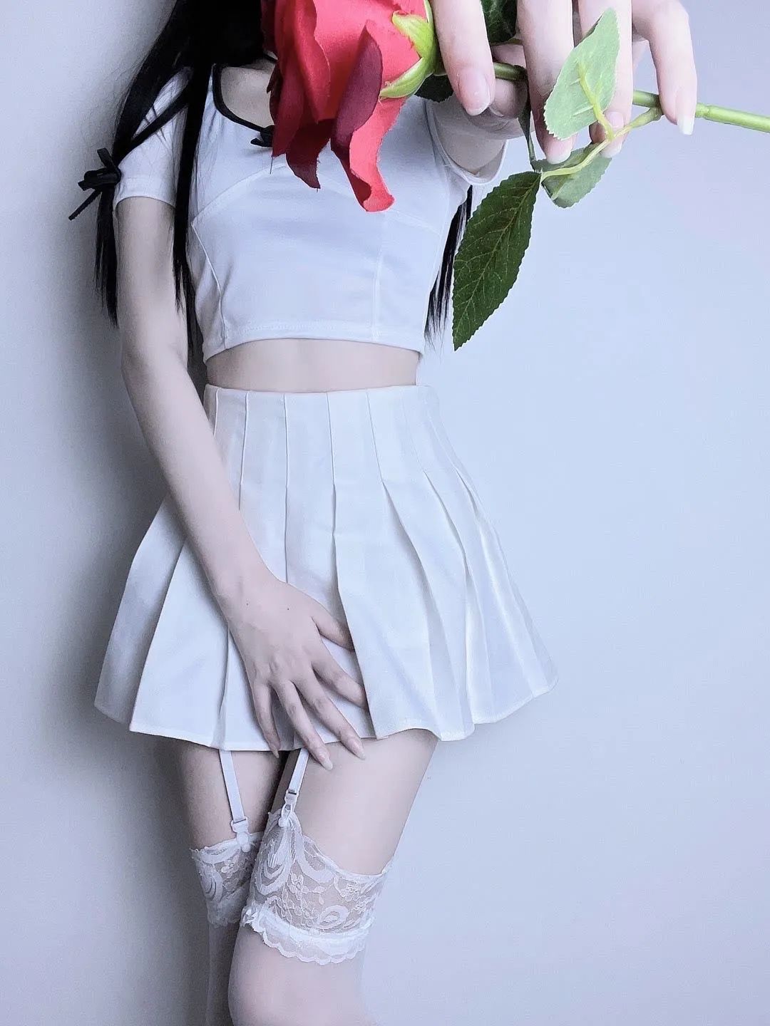 连衣裙配丝袜