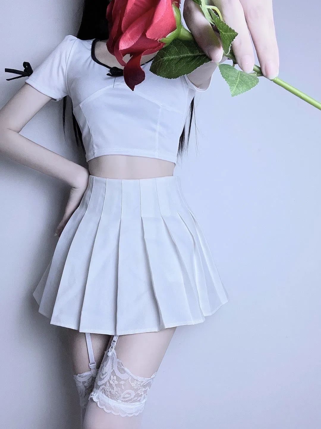 连衣裙配丝袜